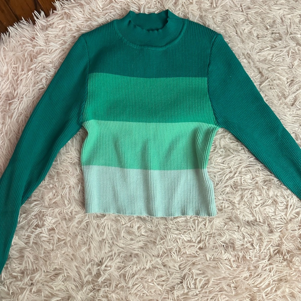 💕 green striped sweater - Picture 3 of 3